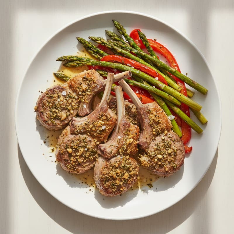 Herb-Crusted Lamb Chops with Roasted Vegetables