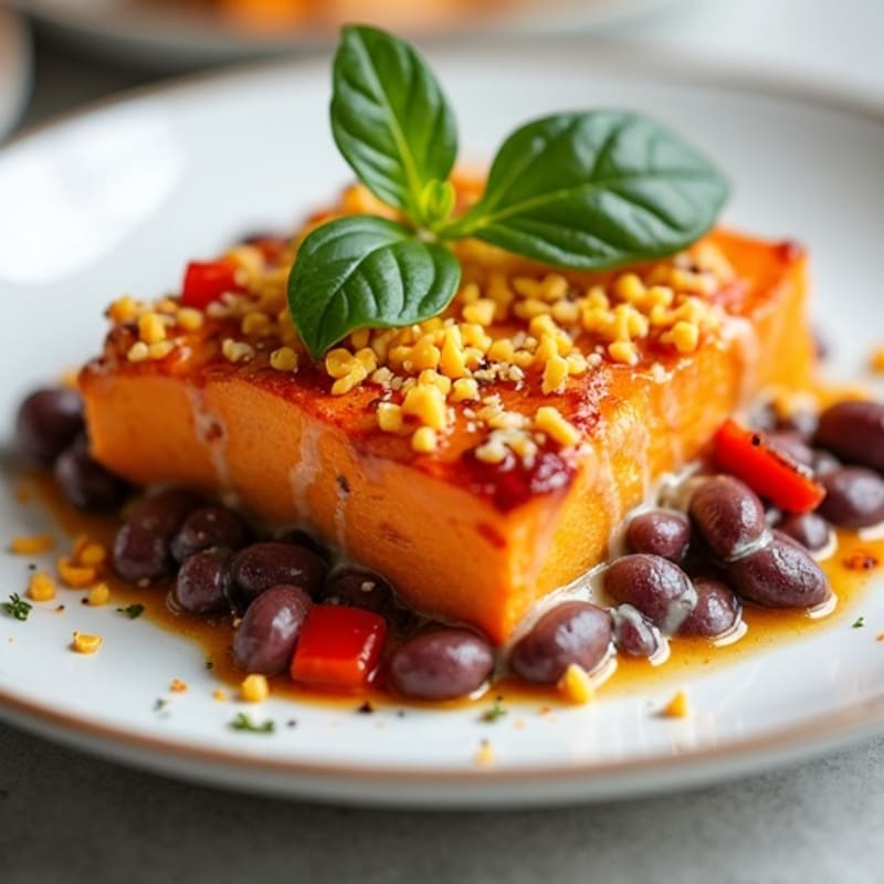 Creamy Black Bean and Sweet Potato Bake