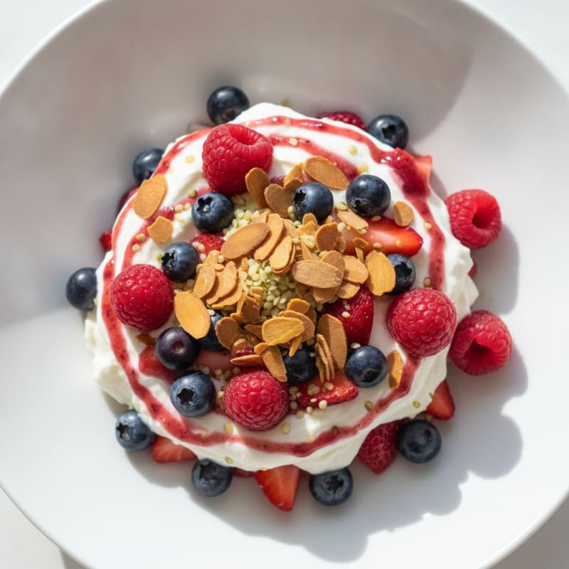 Greek Yogurt Protein Parfait with Mixed Berries