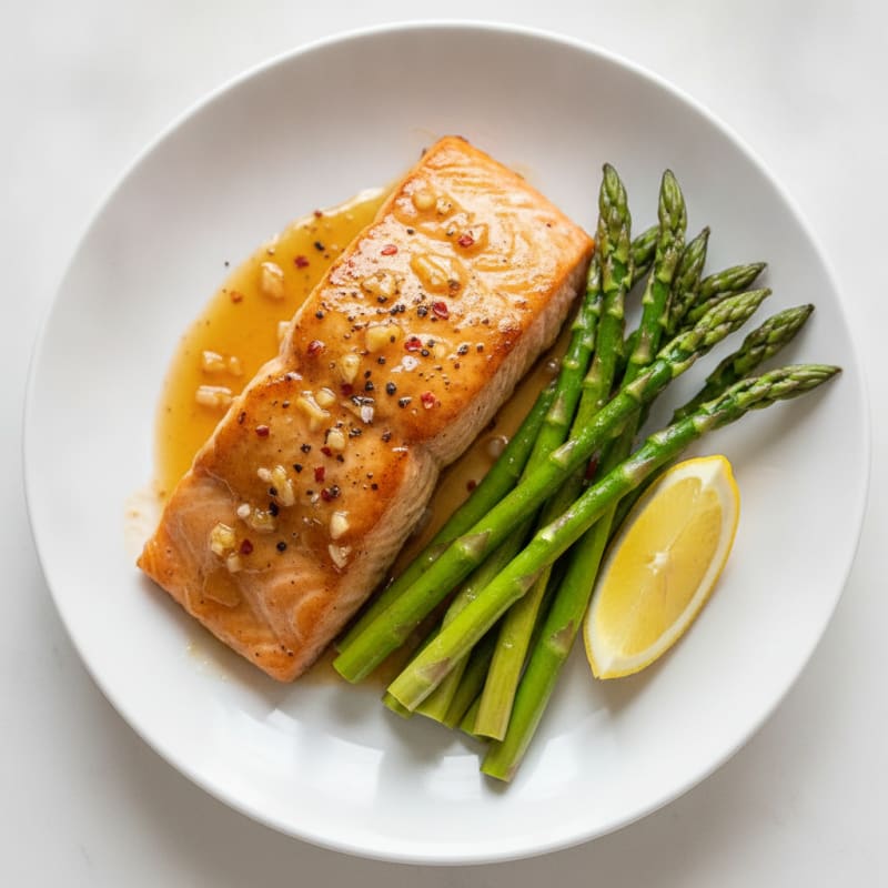 Honey-Garlic Glazed Salmon with Asparagus