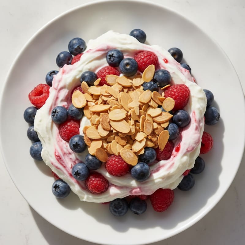 Greek Yogurt Protein Parfait with Berries and Almonds