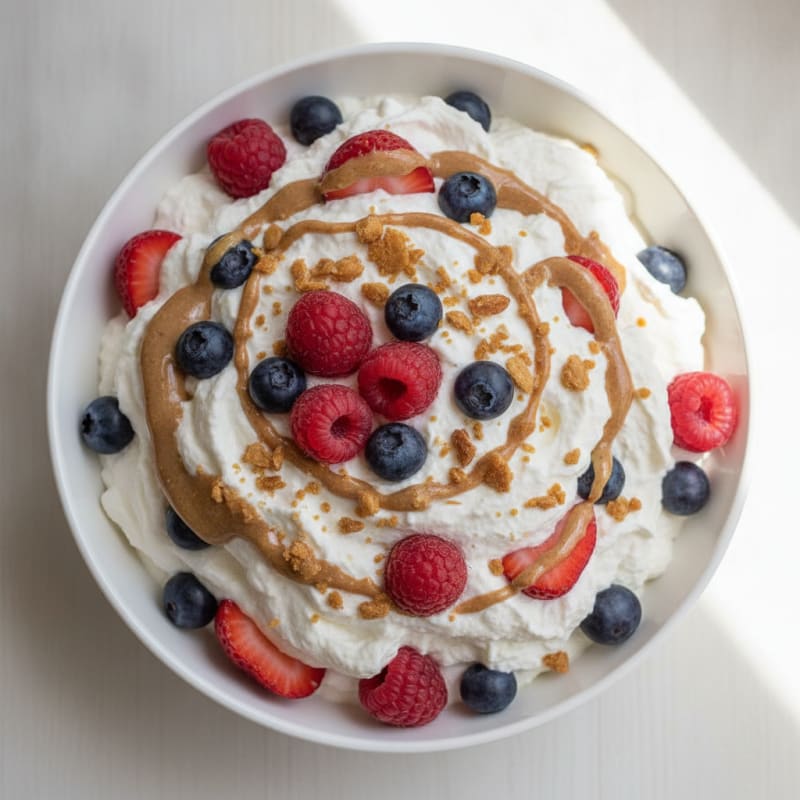 Greek Yogurt Protein Mousse with Mixed Berries