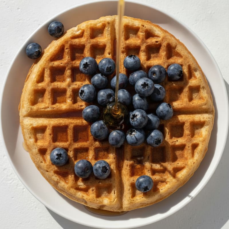 Classic Buttermilk Waffles with Maple Syrup