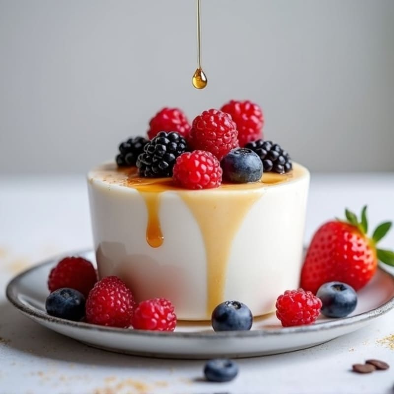 Greek Yogurt Protein Mousse with Mixed Berries