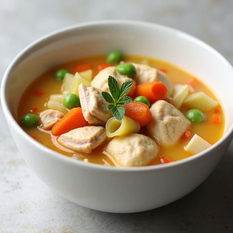 Creamy Chicken and Vegetable Stew with Fluffy Dumplings