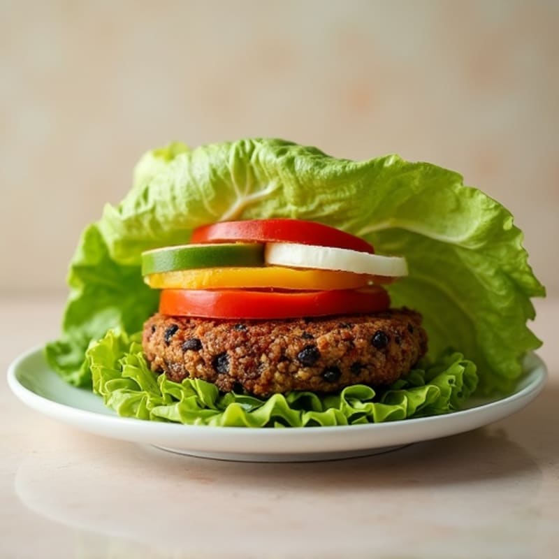 Crispy Black Bean Quinoa Burger Lettuce Wrap