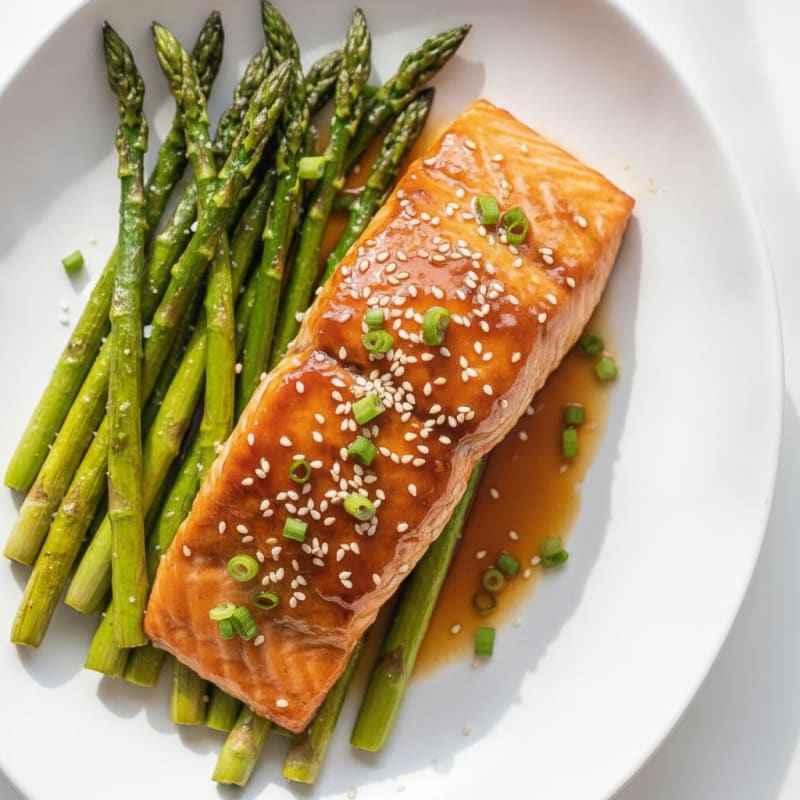 Teriyaki Glazed Salmon with Roasted Asparagus