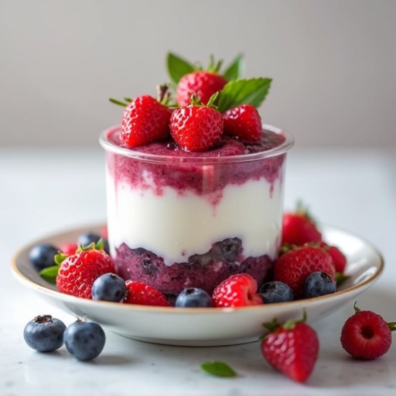 Greek Yogurt Protein Parfait with Mixed Berries and Almond Butter