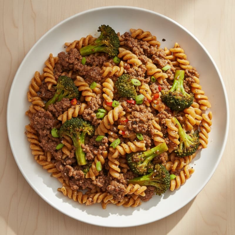 Beef and Broccoli Protein Pasta Skillet