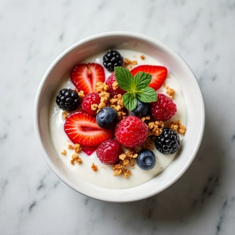 Creamy Greek Yogurt with Fresh Berries and Crunchy Granola
