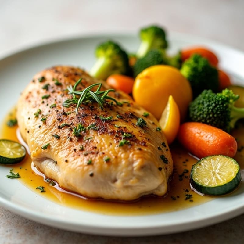 Lemon Herb Roasted Chicken with Roasted Vegetables