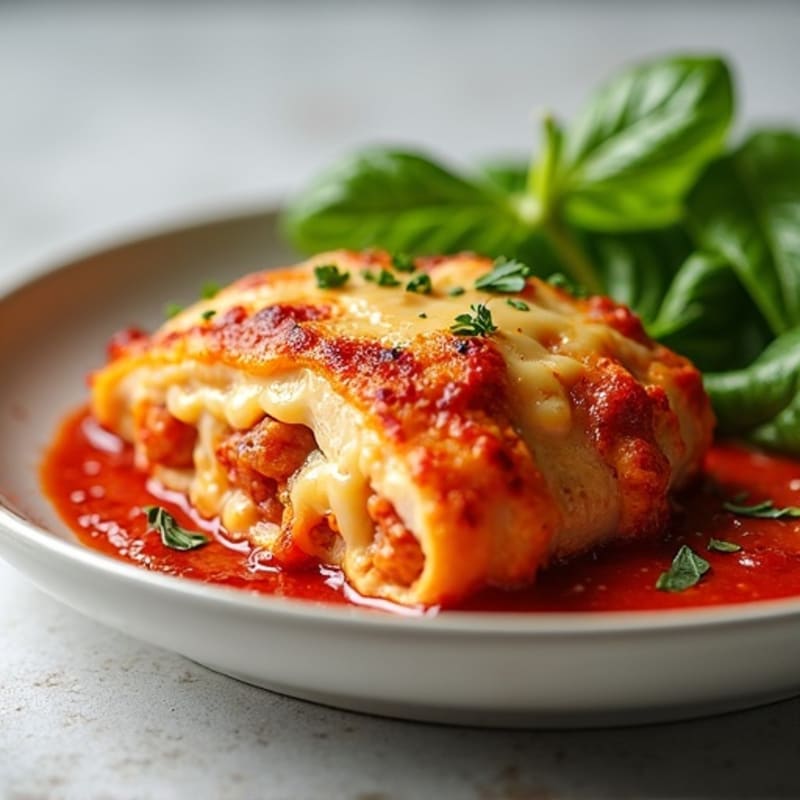 Cheesy Stuffed Chicken with Zesty Marinara and Crispy Turkey Pepperoni