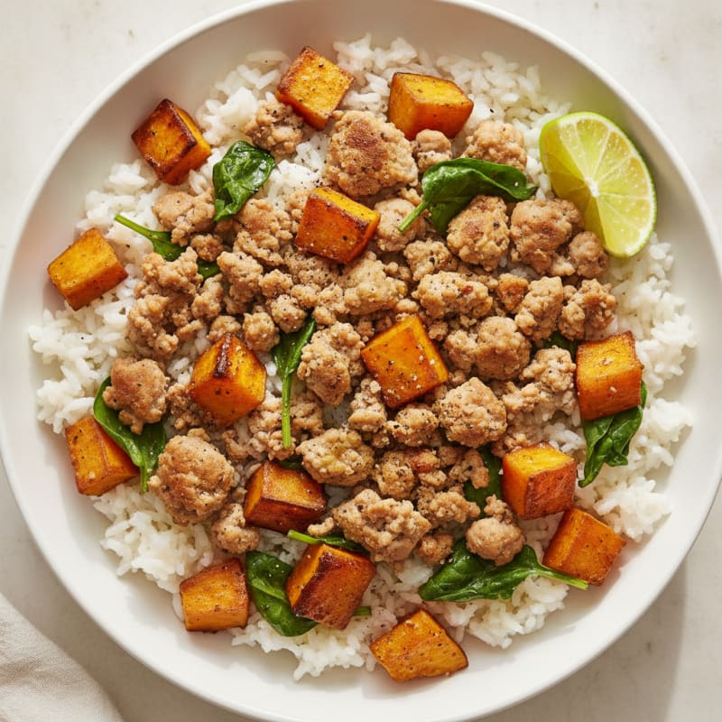 Turkey and Sweet Potato Rice Bowl
