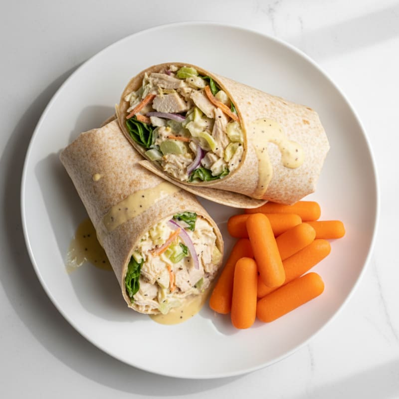 Chicken Salad Wraps with Carrot Sticks