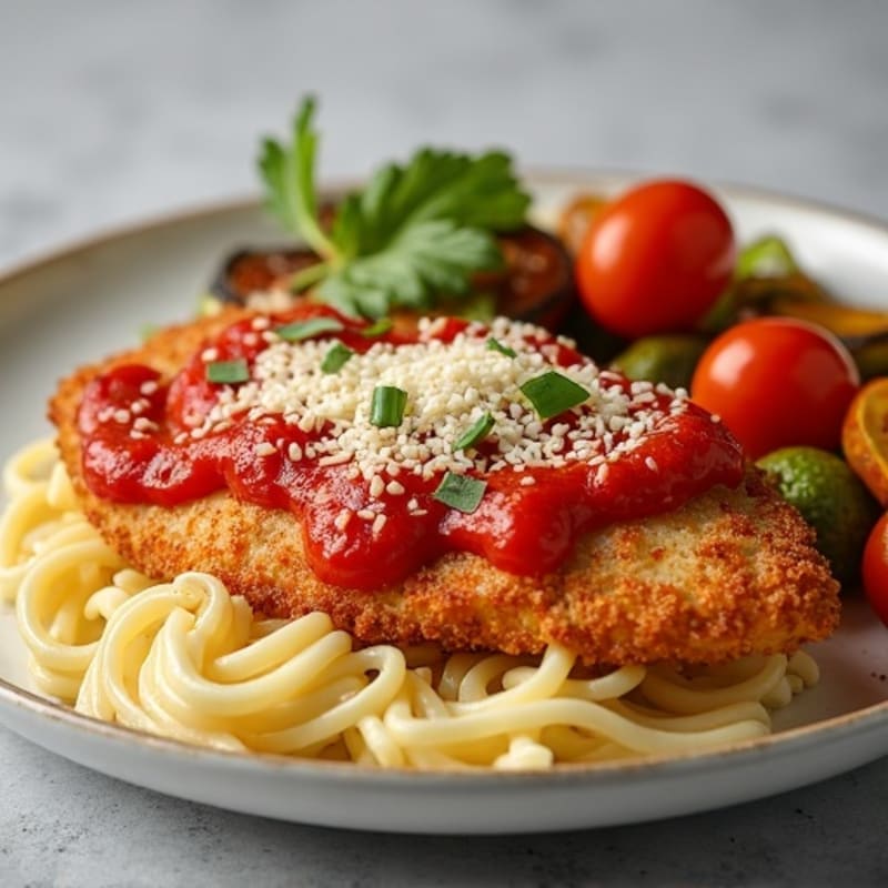 Crispy Chicken Parmesan with Roasted Vegetables