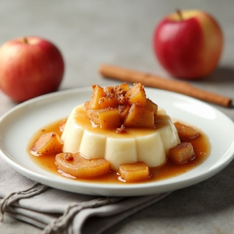 Silky Vanilla Protein Custard with Stewed Apples