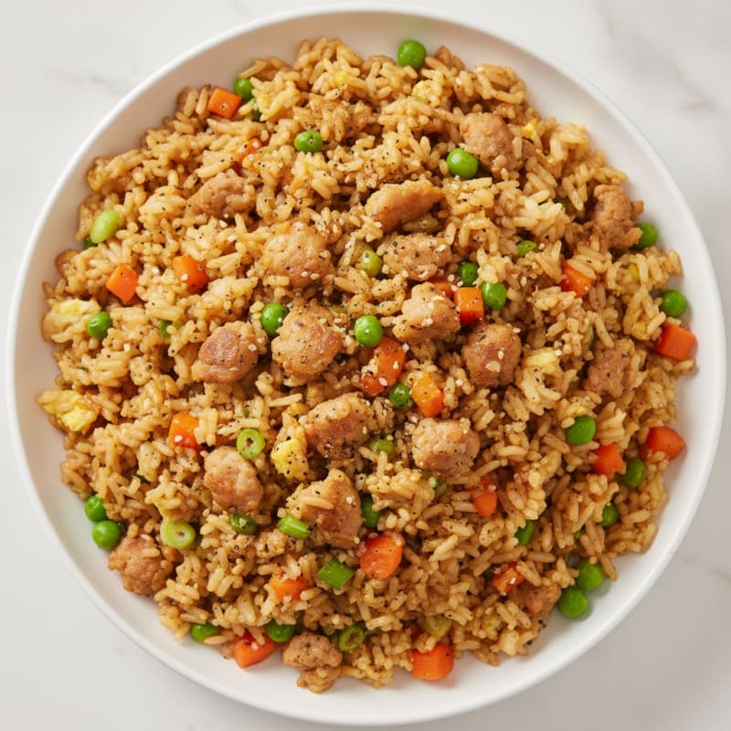 Savory Pork Fried Rice with Vegetables