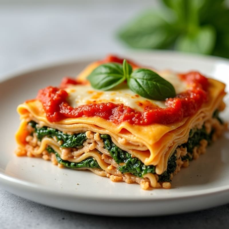 Hearty Lean Turkey Lasagna with Spinach and Ricotta