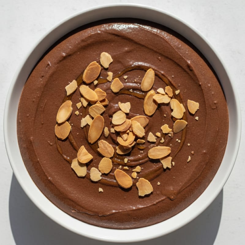 Silky Chocolate Protein Pudding with Toasted Almonds