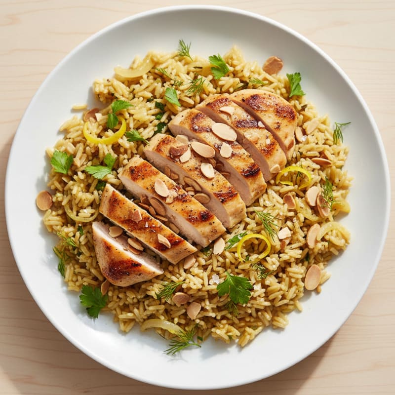 Lemon Herb Rice Pilaf with Toasted Almonds