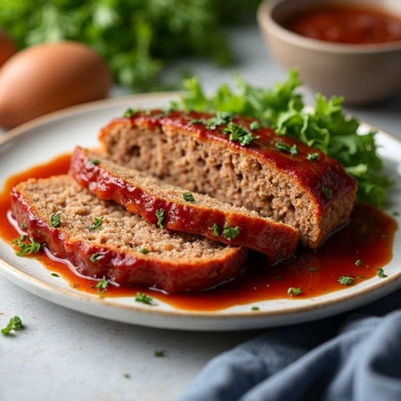 Lean Meatloaf with Crispy Bacon and Tangy BBQ Glaze