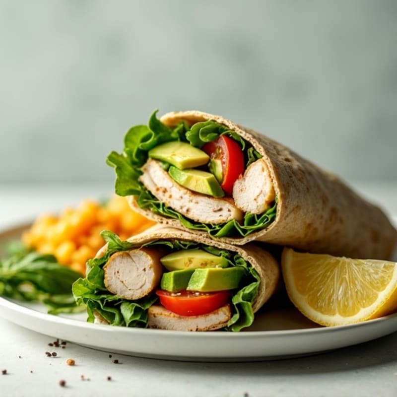 Fresh Turkey Avocado Wrap with Crisp Greens