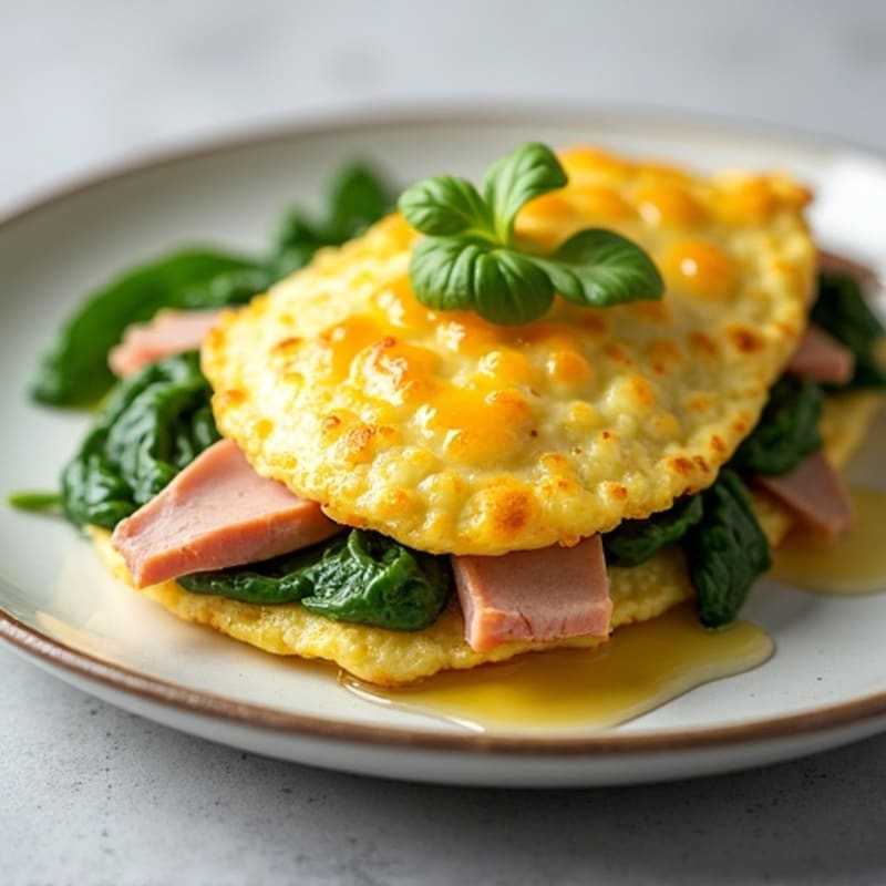 Egg White Omelette with Smoked Turkey and Spinach