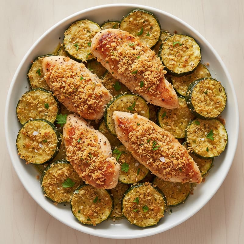 Baked Zucchini with Parmesan and Herbs