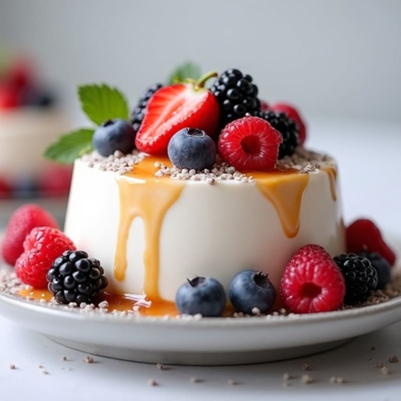 Silky Greek Yogurt Protein Pudding with Mixed Berries