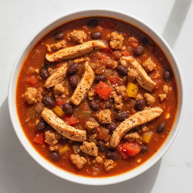 Smoky Ground Turkey and Chicken Chili