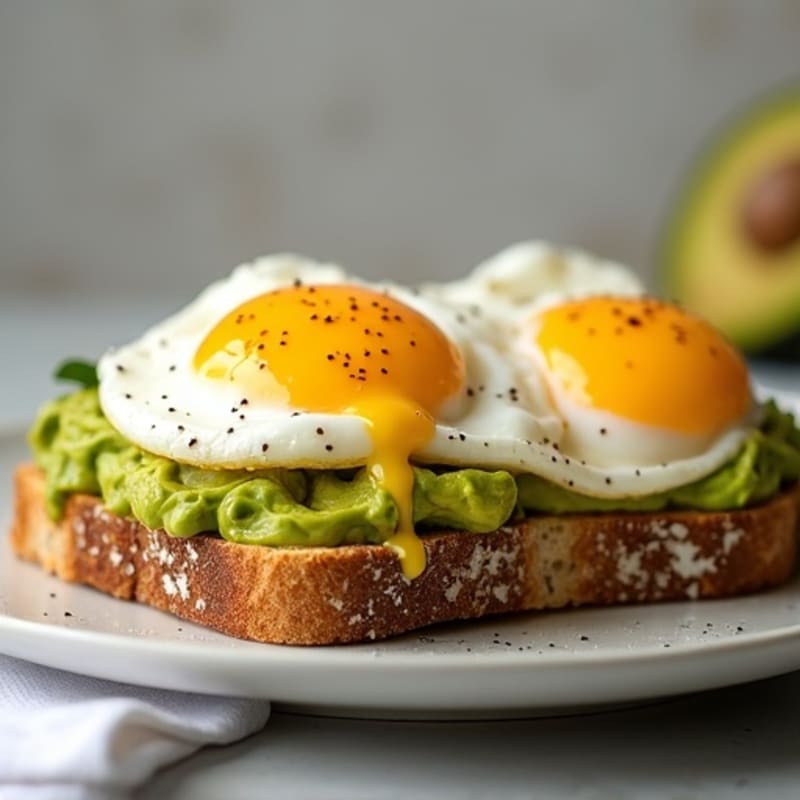 Creamy Avocado Toast with Poached Eggs