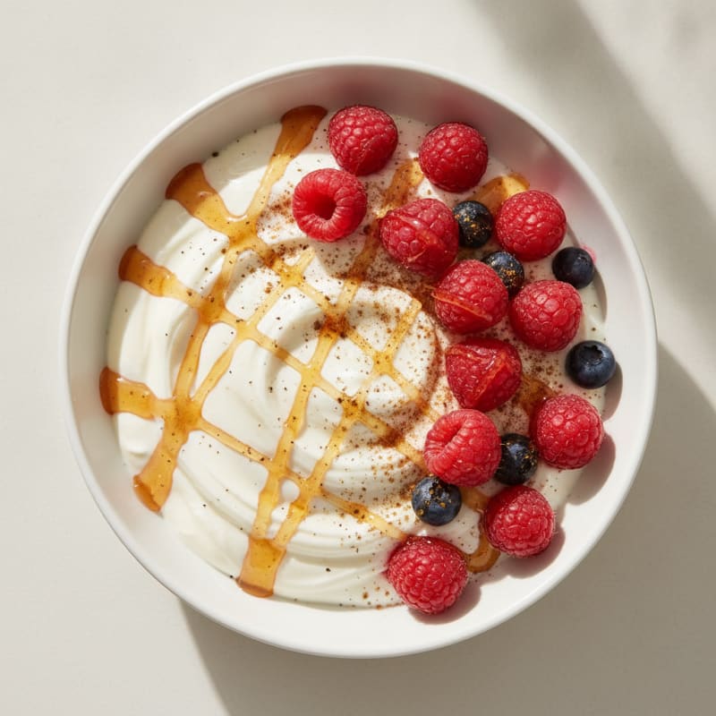 Skyr Yogurt Bowl with Berries and Honey