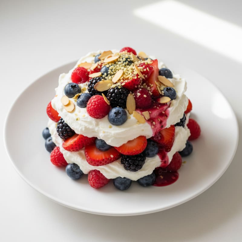 Greek Yogurt Protein Parfait with Mixed Berries