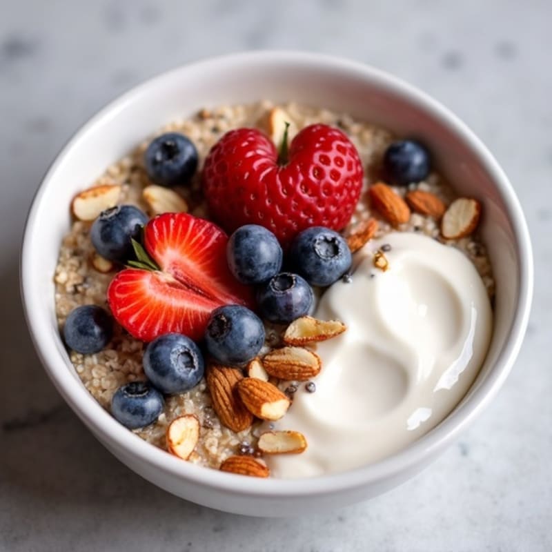 Protein-Packed Overnight Oats with Fresh Berries and Toasted Almonds