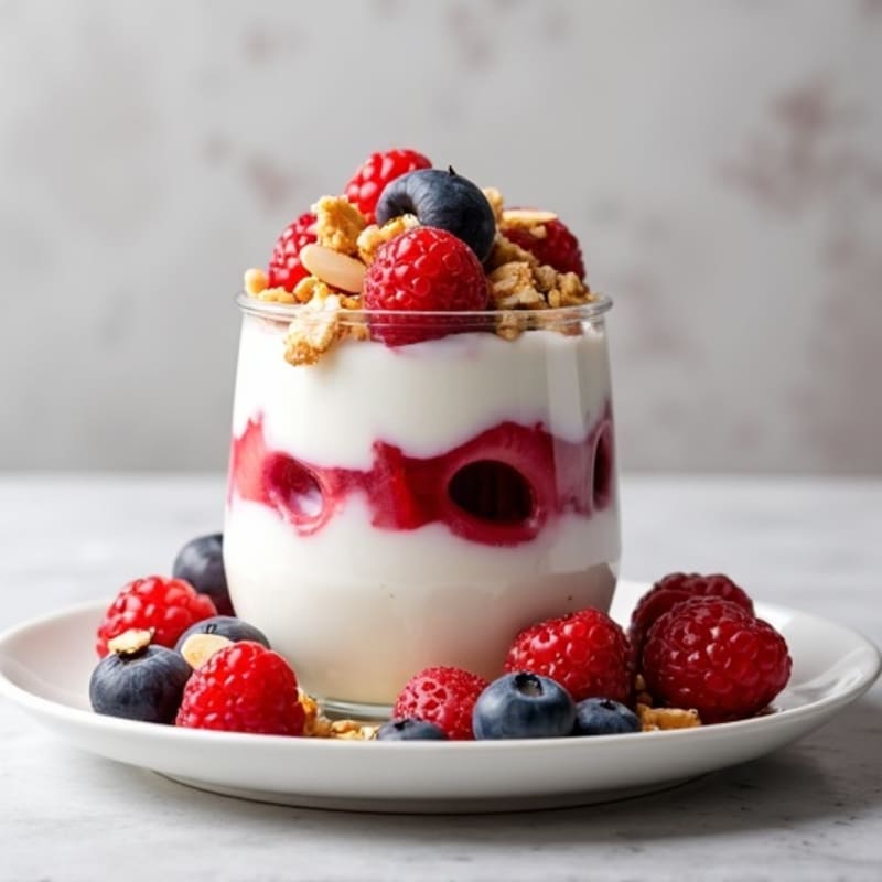 Greek Yogurt Protein Parfait with Mixed Berries
