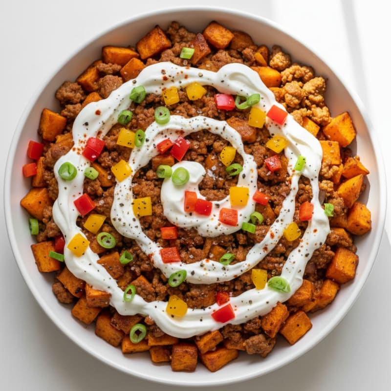 Creamy Loaded Sweet Potato Bake