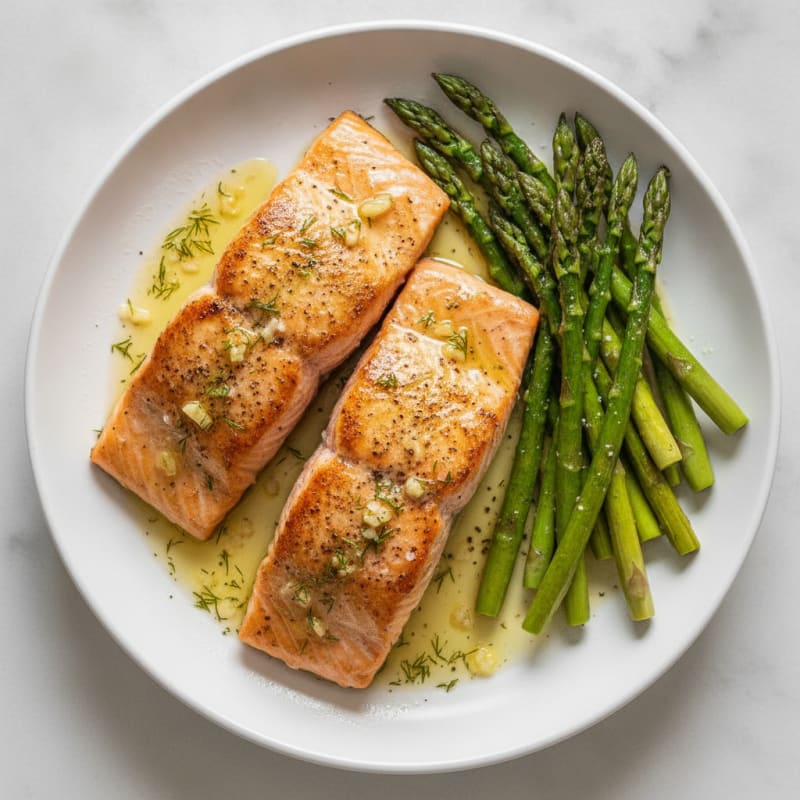 Lemon Herb Roasted Salmon with Asparagus