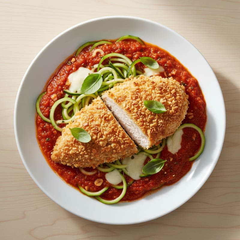 Crispy Baked Chicken Parmesan with Zesty Marinara