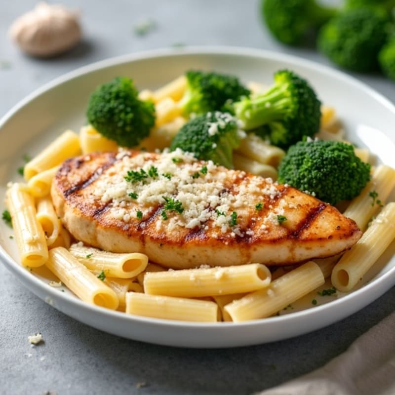 Healthy Creamy Garlic Parmesan Chicken Pasta