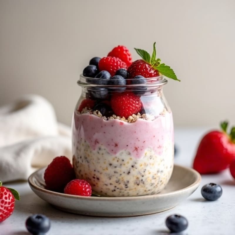 Protein-Packed Vanilla Berry Overnight Oats