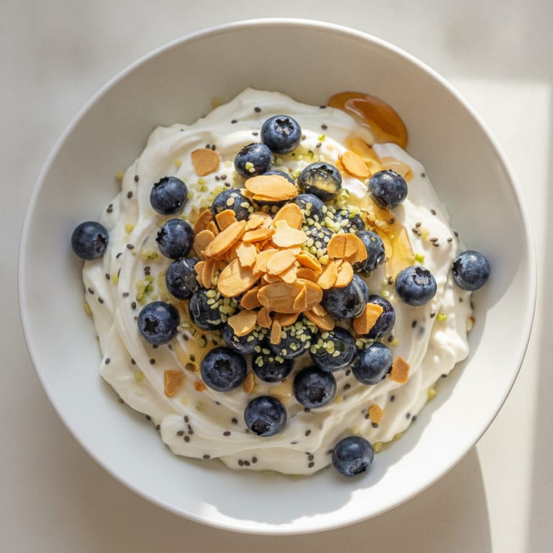 Silky Greek Yogurt Protein Pudding with Berries