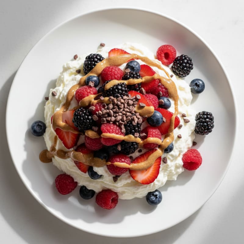Silky Greek Yogurt Protein Mousse with Mixed Berries