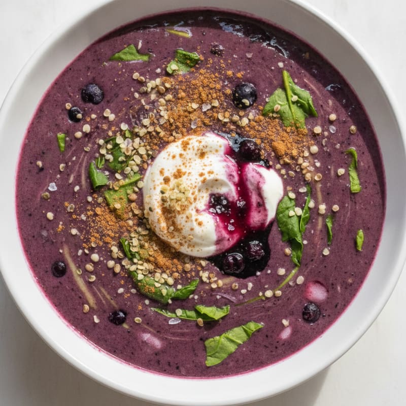 Blueberry Spinach Smoothie with Ginger