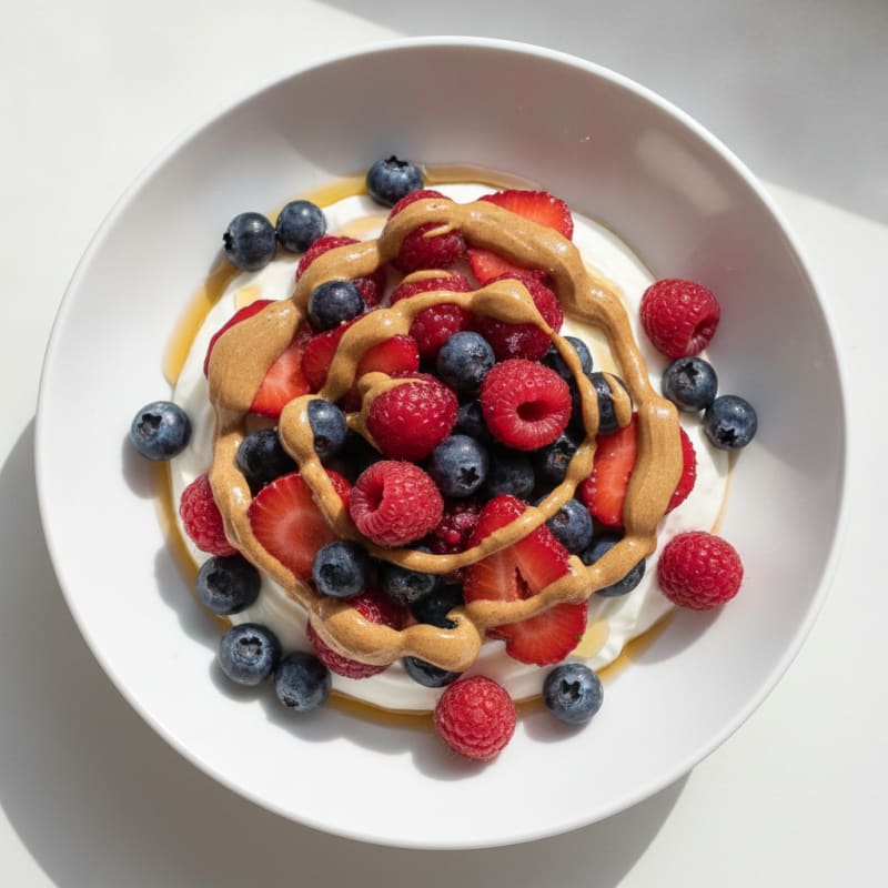 Silky Greek Yogurt Protein Pudding with Mixed Berries