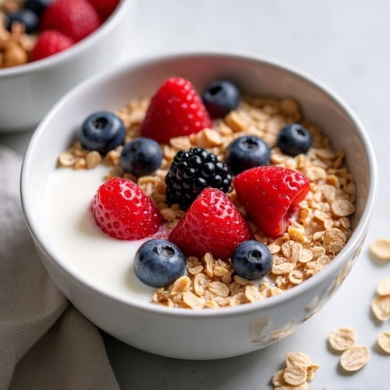 Creamy Greek Yogurt Bowl with Mixed Berries and Almond Butter