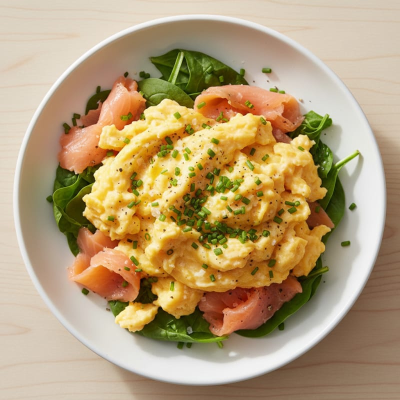 Creamy Golden Scrambled Eggs with Chives