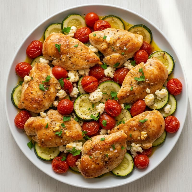 Mediterranean Baked Feta and Chicken with Roasted Tomatoes