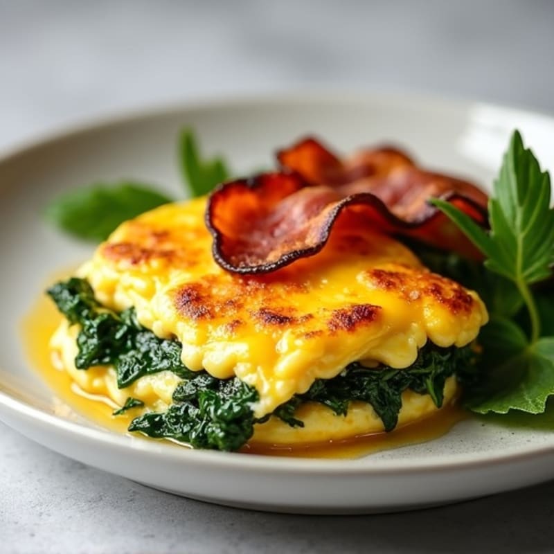 Cottage Cheese Scramble with Spinach and Turkey Bacon