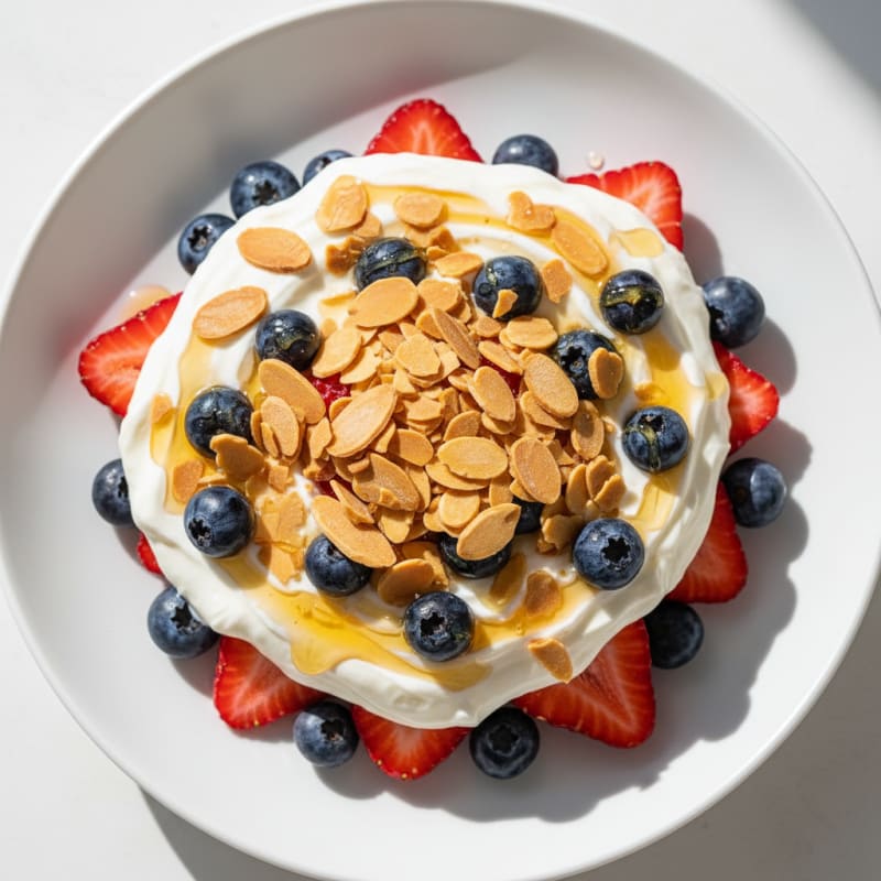 Greek Yogurt Protein Parfait with Berries and Almonds