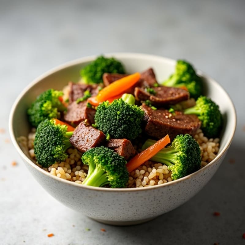 Ginger-Garlic Beef and Broccoli Rice Bowl
